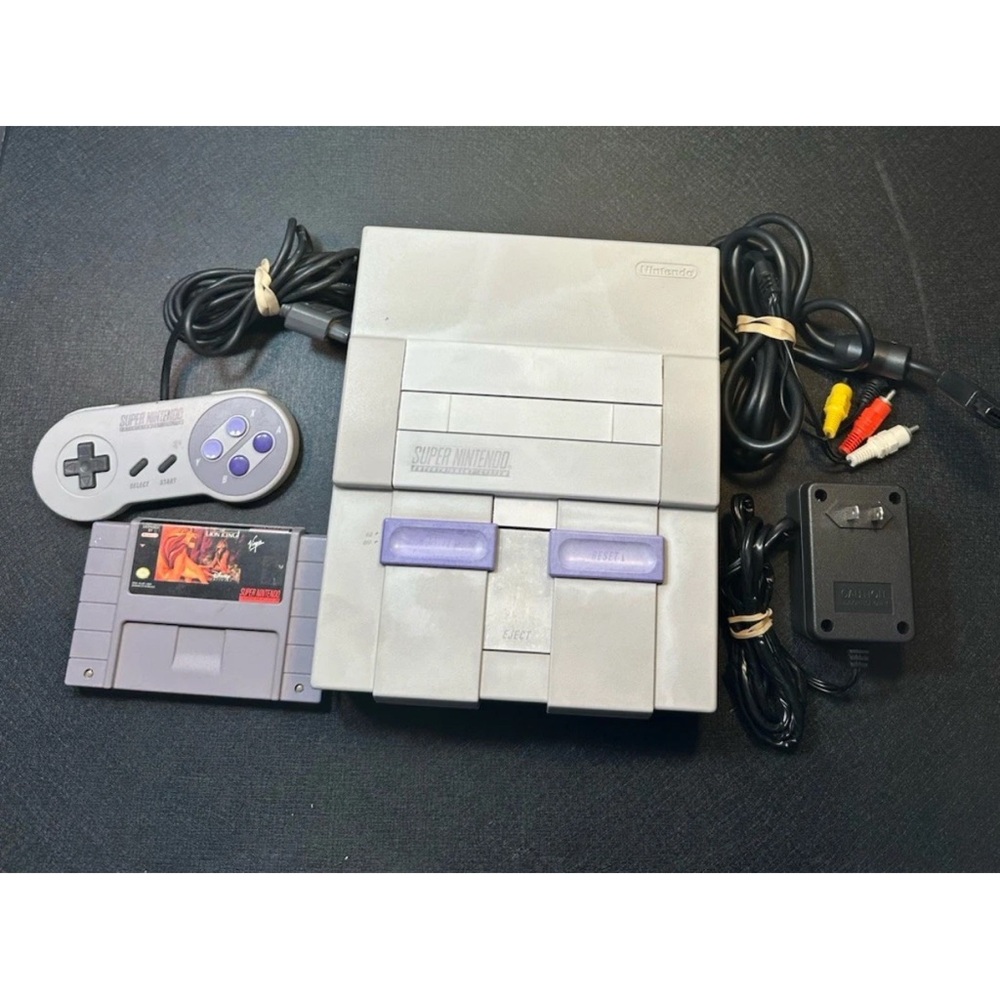 Nintendo Super NES Console - Gray with Purple Highlights